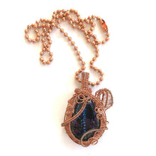Load image into Gallery viewer, Copper-woven Fused Glass Necklace