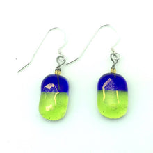 Load image into Gallery viewer, Cobalt &amp; Lime Translucent Earrings
