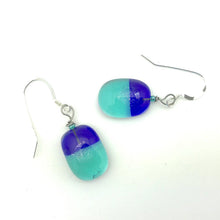 Load image into Gallery viewer, Cobalt &amp; Teal Translucent Earrings
