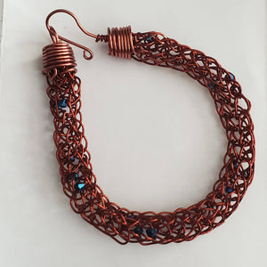 Viking knit bracelet with antique copper