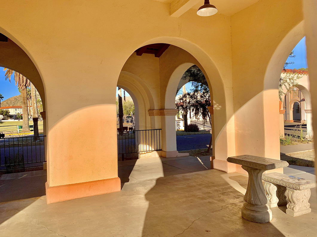 11x14 photo Ajo train station veranda