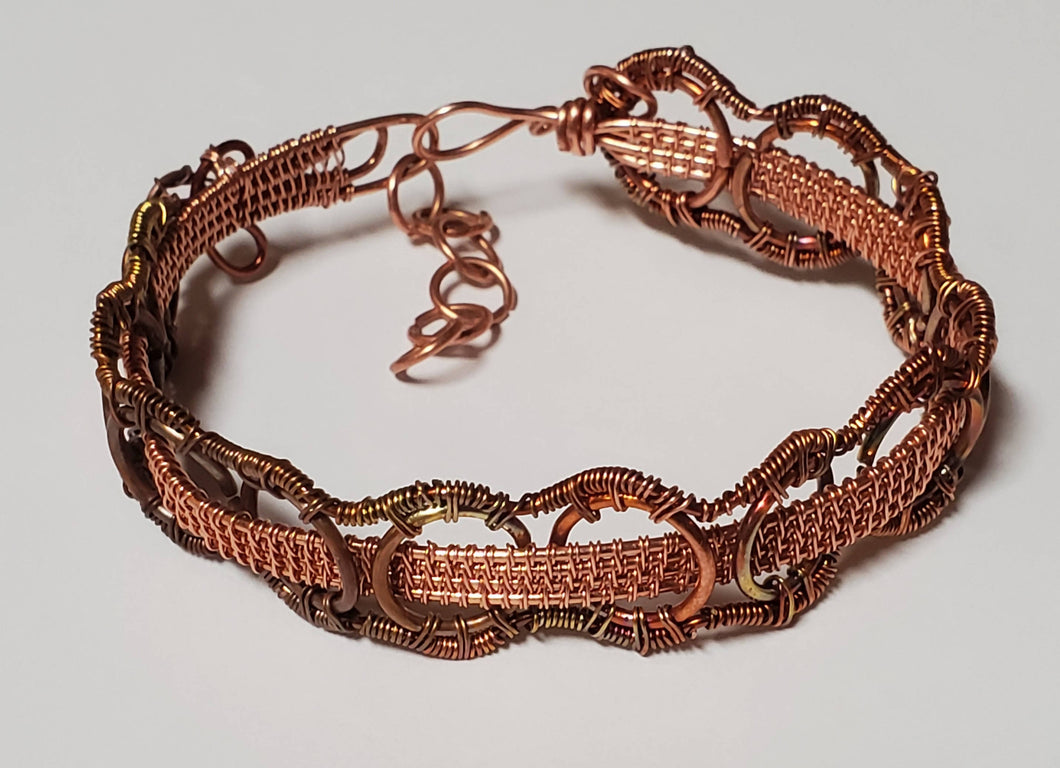 Flamepainted copper bracelet