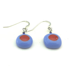 Red Dot Earrings - Blue