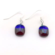 Load image into Gallery viewer, Cobalt &amp; Red Translucent Earrings
